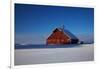 Old Red Barn and Truck after Snow Storm-Terry Eggers-Framed Photographic Print