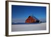 Old Red Barn and Truck after Snow Storm-Terry Eggers-Framed Photographic Print