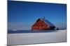 Old Red Barn and Truck after Snow Storm-Terry Eggers-Mounted Photographic Print