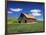 Old Red Barn in a Field of Spring Wheat-Terry Eggers-Framed Photographic Print