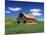 Old Red Barn in a Field of Spring Wheat-Terry Eggers-Mounted Photographic Print