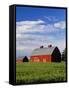 Old Red Barn in Field-Terry Eggers-Framed Stretched Canvas