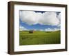 Old Red Barn in Spring Wheat Fields-Terry Eggers-Framed Photographic Print