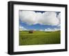 Old Red Barn in Spring Wheat Fields-Terry Eggers-Framed Photographic Print