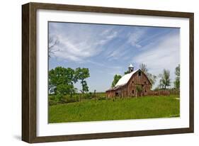 Old Red Barn, Kansas, USA-Michael Scheufler-Framed Photographic Print