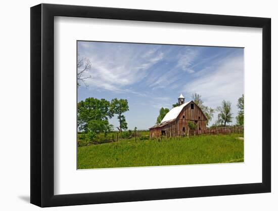 Old Red Barn, Kansas, USA-Michael Scheufler-Framed Photographic Print