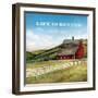 Old Red Barn with Words-David Cater Brown-Framed Art Print