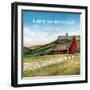 Old Red Barn with Words-David Cater Brown-Framed Art Print