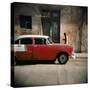 Old Red Car, Havana, Cuba, West Indies, Central America-Lee Frost-Stretched Canvas