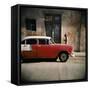 Old Red Car, Havana, Cuba, West Indies, Central America-Lee Frost-Framed Stretched Canvas