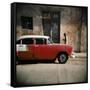 Old Red Car, Havana, Cuba, West Indies, Central America-Lee Frost-Framed Stretched Canvas