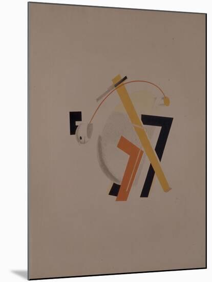 Old Resident. Figurine for the Opera Victory over the Sun by A. Kruchenykh, 1920-1921-El Lissitzky-Mounted Giclee Print