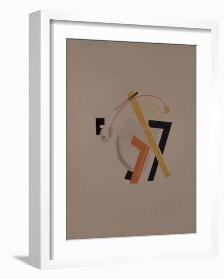 Old Resident. Figurine for the Opera Victory over the Sun by A. Kruchenykh, 1920-1921-El Lissitzky-Framed Giclee Print