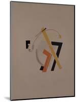 Old Resident. Figurine for the Opera Victory over the Sun by A. Kruchenykh, 1920-1921-El Lissitzky-Mounted Giclee Print