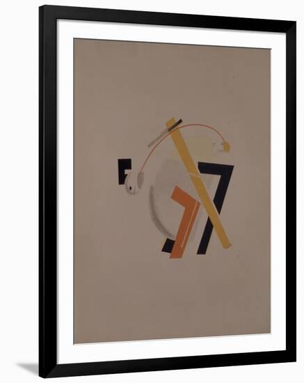 Old Resident. Figurine for the Opera Victory over the Sun by A. Kruchenykh, 1920-1921-El Lissitzky-Framed Premium Giclee Print