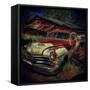 Old Retro 1960's Car Rusting Outdoors-Florian Raymann-Framed Stretched Canvas