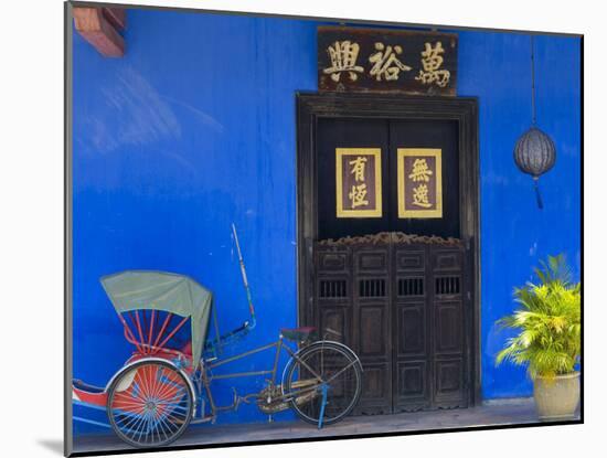 Old Rickshaws and House Front, Georgetown, Penang, Malaysia-Peter Adams-Mounted Photographic Print