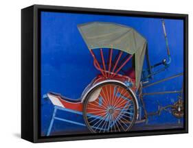 Old Rickshaws and House Front, Georgetown, Penang, Malaysia-Peter Adams-Framed Stretched Canvas