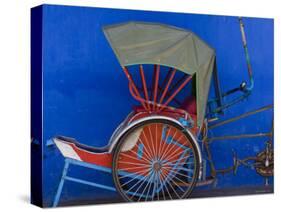 Old Rickshaws and House Front, Georgetown, Penang, Malaysia-Peter Adams-Stretched Canvas