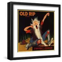 Old Rip Brand - Redlands, California - Citrus Crate Label-Lantern Press-Framed Art Print