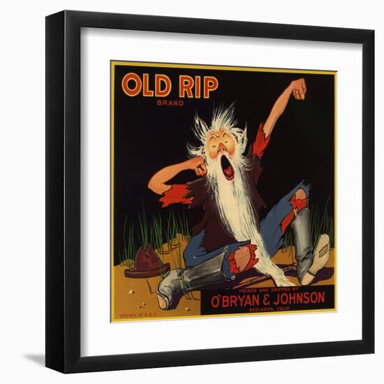 Old Rip Brand - Redlands, California - Citrus Crate Label-Lantern Press-Framed Art Print