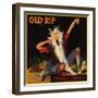 Old Rip Brand - Redlands, California - Citrus Crate Label-Lantern Press-Framed Art Print