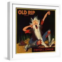 Old Rip Brand - Redlands, California - Citrus Crate Label-Lantern Press-Framed Art Print