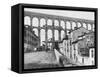 Old Roman Aqueduct at Entrance to Segovia-null-Framed Stretched Canvas