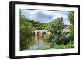 Old Roman Bridge Spanning the River Nahe-Jorg Hackemann-Framed Photographic Print