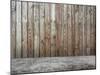 Old Room with Concrete Wall and Wooden Floor-Vlntn-Mounted Photographic Print