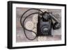 Old Rotary Telephone with the Handset off the Hook-oocoskun-Framed Photographic Print