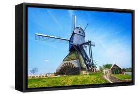 Old Rotating Water Pumping Windmill in Holland-SerrNovik-Framed Stretched Canvas