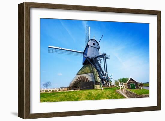 Old Rotating Water Pumping Windmill in Holland-SerrNovik-Framed Photographic Print