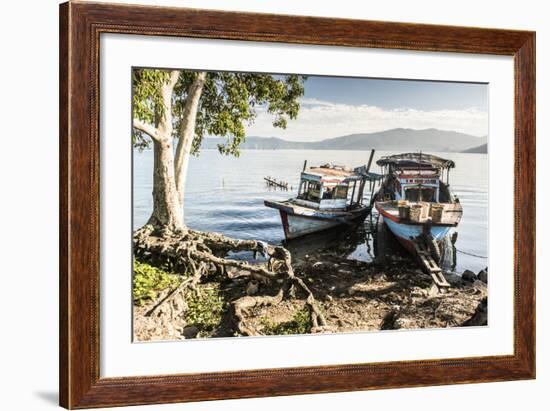 Old Rusty Fishing Boats in a Village at Lake Toba (Danau Toba), North Sumatra, Indonesia-Matthew Williams-Ellis-Framed Photographic Print