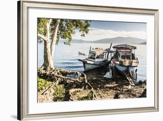 Old Rusty Fishing Boats in a Village at Lake Toba (Danau Toba), North Sumatra, Indonesia-Matthew Williams-Ellis-Framed Photographic Print