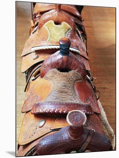 Old Saddles, Richardsons Trading Post, New Mexico, Usa-Julian McRoberts-Mounted Photographic Print