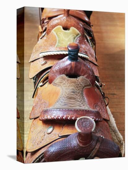 Old Saddles, Richardsons Trading Post, New Mexico, Usa-Julian McRoberts-Stretched Canvas