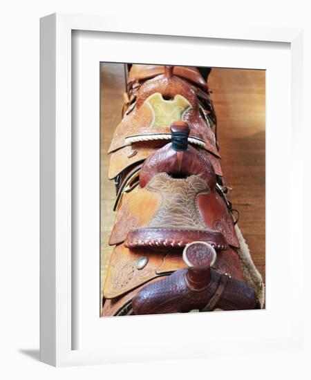 Old Saddles, Richardsons Trading Post, New Mexico, Usa-Julian McRoberts-Framed Photographic Print