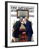 "Old Salts," Saturday Evening Post Cover, March 21, 1931-J.F. Kernan-Framed Giclee Print