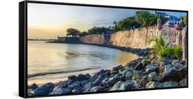 Old San Juan City Walls, Puerto Rico-George Oze-Framed Stretched Canvas