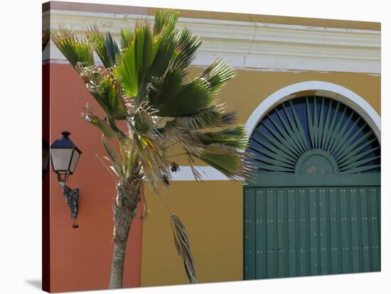 Old San Juan Façade, San Juan, Puerto Rico, USA, Caribbean-Kymri Wilt-Stretched Canvas