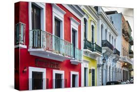 Old San Juan Street Charm II-George Oze-Stretched Canvas
