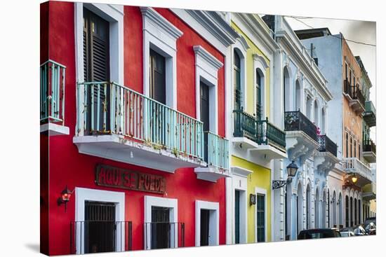 Old San Juan Street Charm II-George Oze-Stretched Canvas