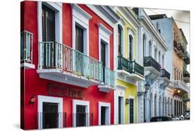 Old San Juan Street Charm II-George Oze-Stretched Canvas