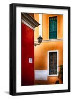 Old San Juan Street Corner Charm-George Oze-Framed Photographic Print