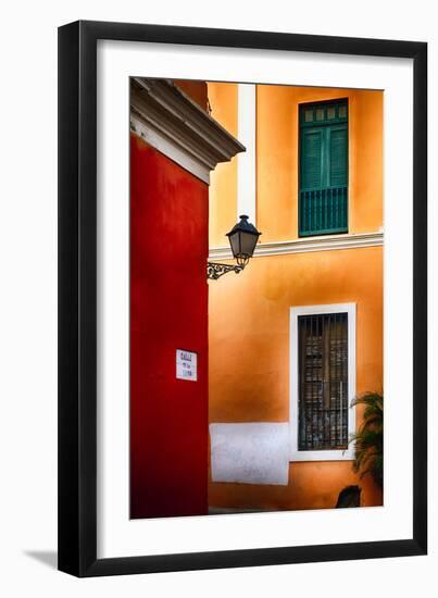 Old San Juan Street Corner Charm-George Oze-Framed Photographic Print