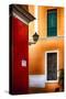 Old San Juan Street Corner Charm-George Oze-Stretched Canvas