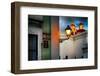 Old San Juan Street Corner With A Cathedral-George Oze-Framed Photographic Print