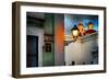 Old San Juan Street Corner With A Cathedral-George Oze-Framed Photographic Print