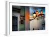 Old San Juan Street Corner With A Cathedral-George Oze-Framed Photographic Print